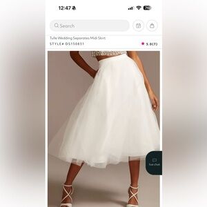 Tulle Wedding Separates Midi Skirt David’s Bridal Size 14